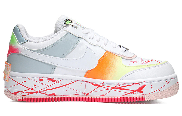 Order (W) [Kasut Custom] Nike Air Force 1 Low Shadow 'Putih Merah Jambu Percikan' DV1364-111(Team10-红泼墨女白QD)