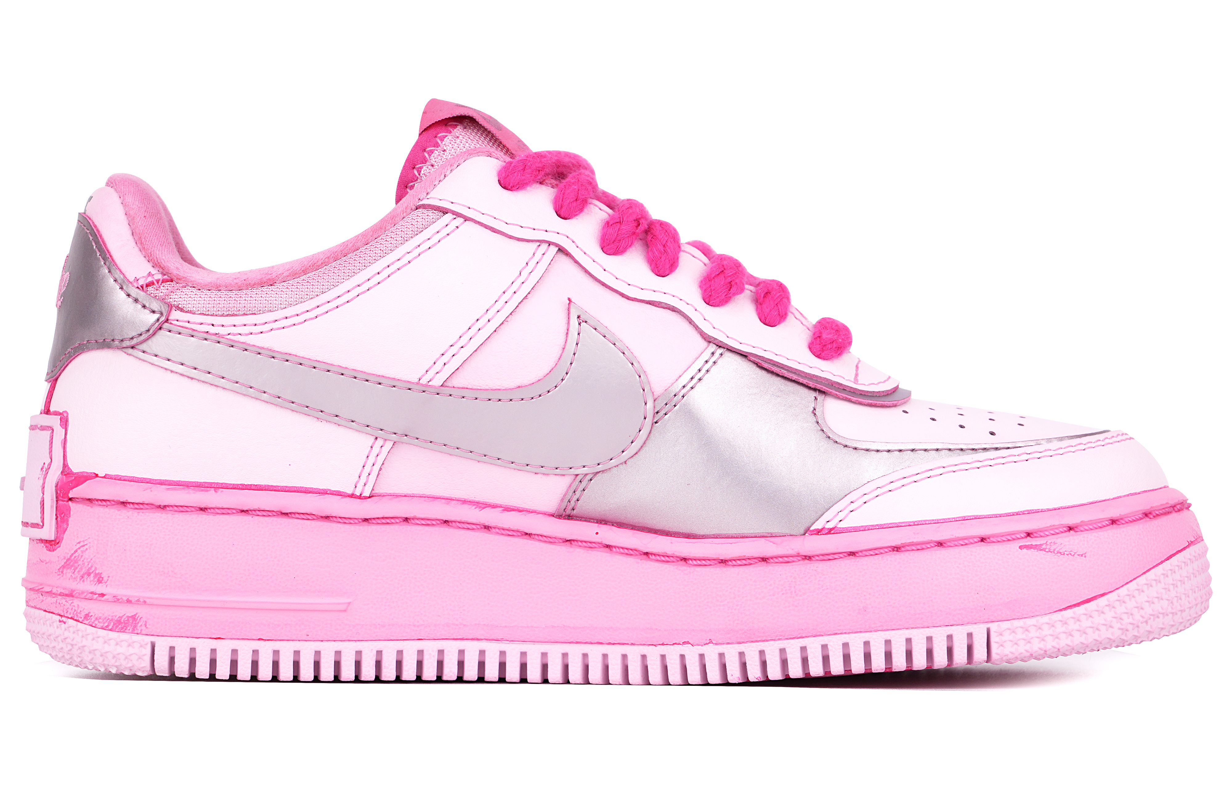 Order (W) [Sepatu Custom] Nike Air Force 1 Low Shadow 'Pink Silver Y2K' CI0919-119(TeamTen-女款粉浸染S-BOX)