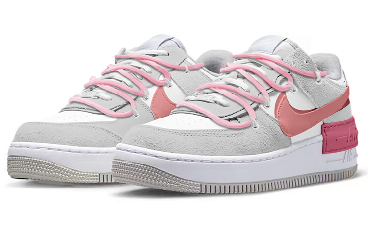 Lookbook 【定制球鞋】 Nike Air Force 1 Low Shadow 复古 高級霧霾灰 學院風 解構 低筒 板鞋 女款 灰粉