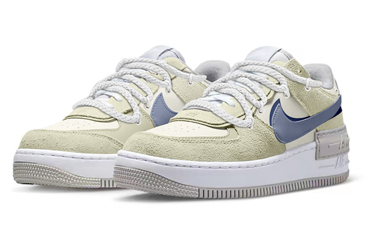 Lookbook 【定制球鞋】Nike Air Force 1 Low Shadow復古 奶黃包 學院風 解構綁帶 低幫 板鞋 女款 米灰