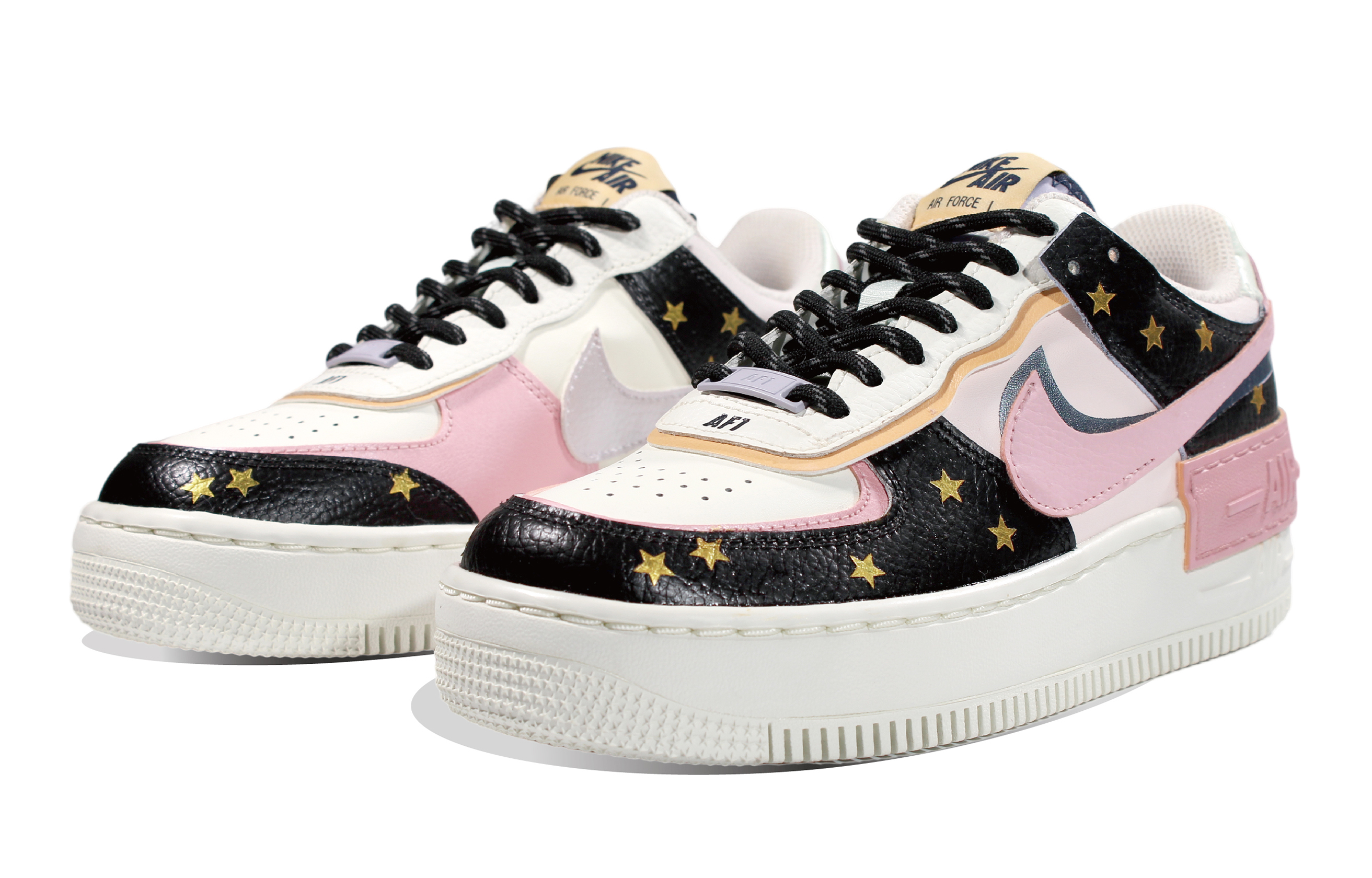 Lookbook (W) 【カスタムシューズ】ナイキ エアフォース1 ロー シャドウ 'ドーパミン ブラック-ピンク' CI0919-111（Team30-多巴胺星球）