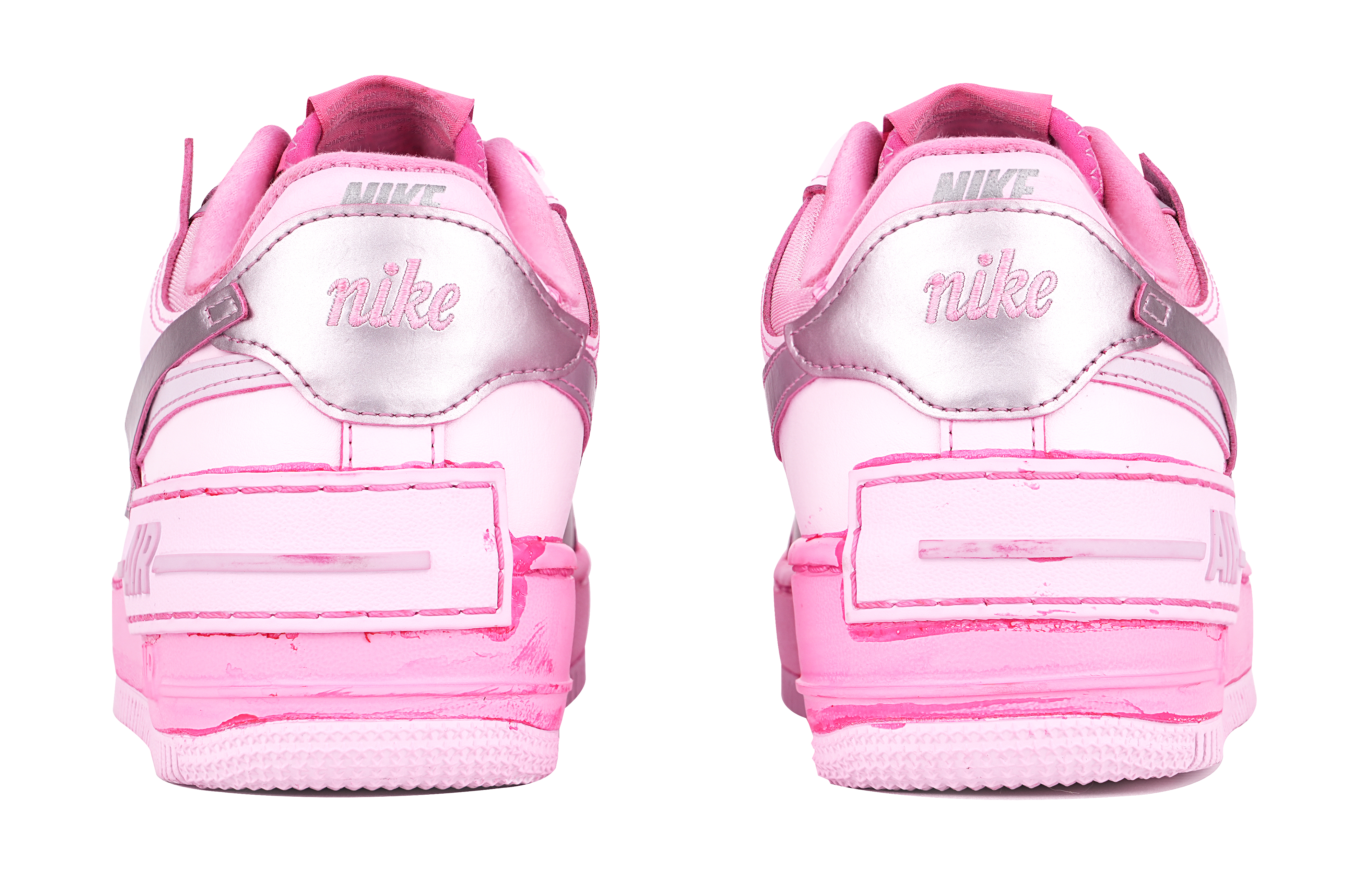 Shop (W) [Sepatu Custom] Nike Air Force 1 Low Shadow 'Pink Silver Y2K' CI0919-119(TeamTen-女款粉浸染S-BOX)