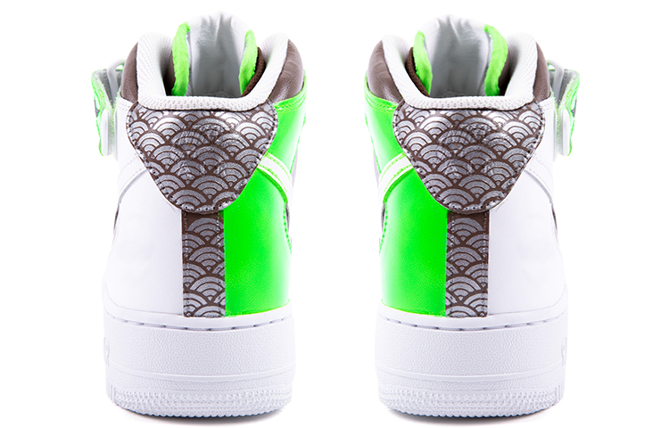 Purchase (W) Zapatillas Nike Air Force 1 Mid 'Genji Ninja Blanco Marrón Verde' DD9625-100(TeamNine-genji)