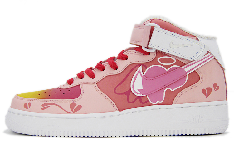 Order (W) [Sepatu Kustom] Nike Air Force 1 Mid 'Wing Pink Gradient' DD9625-100（TEAM110-爱即将融SBOX）