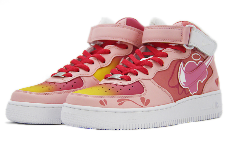 Shop (W) [Sepatu Kustom] Nike Air Force 1 Mid 'Wing Pink Gradient' DD9625-100（TEAM110-爱即将融SBOX）