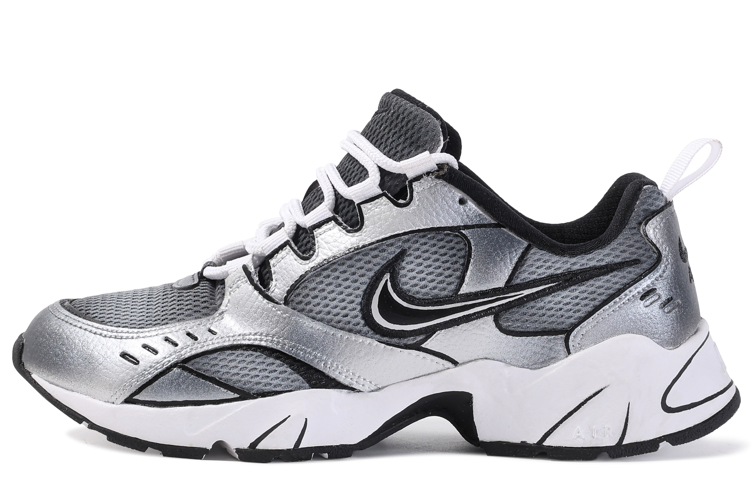 [Custom Shoes] (Women) Nike Air Heights 'Da Vinci Silver Retro'