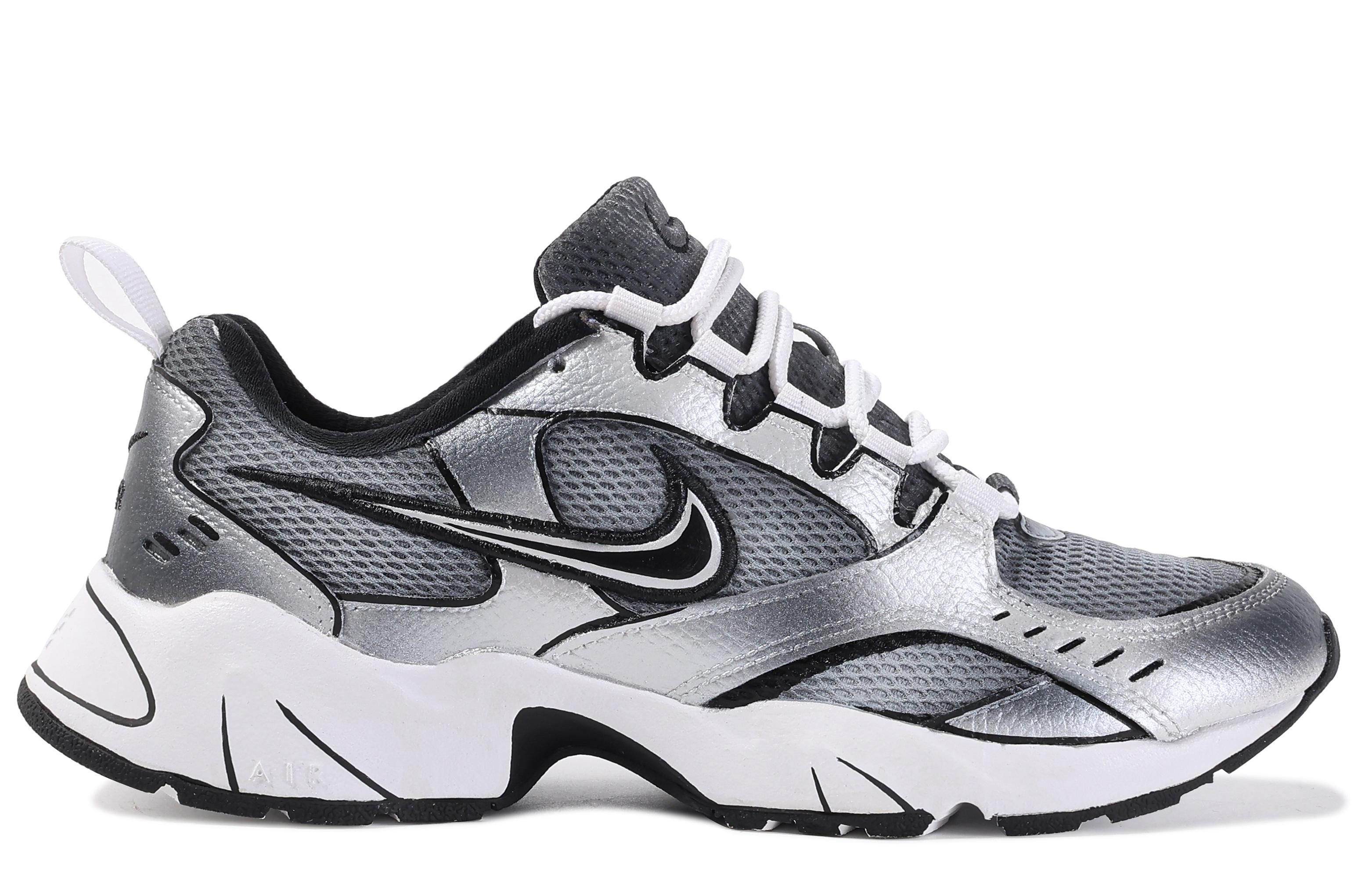 Lookbook (W) [Zapatillas Personalizadas] Nike Air Heights 'Da Vinci Plateado' CI0603-102(TeamM-女款银色复古)