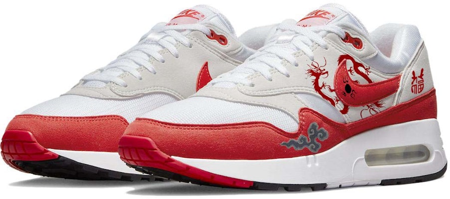 【客製球鞋】Nike Air Max 1 龍年限定 雙龍戲珠 福運龍年 防滑耐磨 低筒 生活休閒鞋 女款 紅灰色 Shop 【客製球鞋】Nike Air Max 1 龍年限定 雙龍戲珠 福運龍年 防滑耐磨 低筒 生活休閒鞋 女款 紅灰色