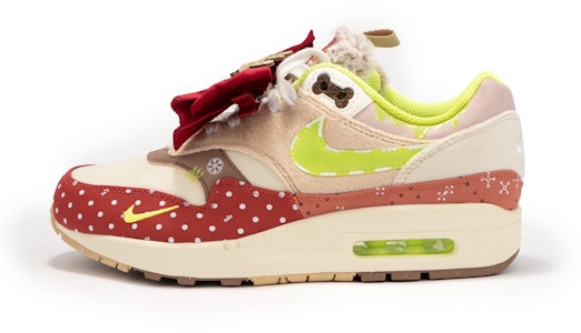 【定製球鞋】Nike Air Max 1 prm "best friend聖誕 蝴蝶麋鹿 低筒跑步鞋 女款 卡其紅 Order 【定製球鞋】Nike Air Max 1 prm "best friend聖誕 蝴蝶麋鹿 低筒跑步鞋 女款 卡其紅