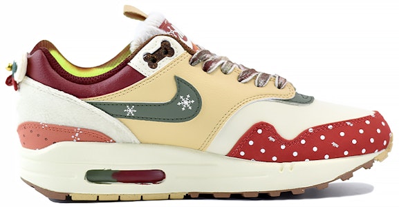 【客製化球鞋】Nike Air Max 1 prm"最佳朋友"生日願望 聖誕歡樂 雪花 低筒 生活休閒鞋 女款 紅卡其 Lookbook 【客製化球鞋】Nike Air Max 1 prm"最佳朋友"生日願望 聖誕歡樂 雪花 低筒 生活休閒鞋 女款 紅卡其