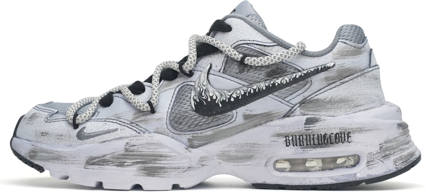 【定制球鞋】 Nike Air Max Fusion 愛意飛揚 哥德火焰 沾染做舊 美式復古風 低筒 跑步鞋 女款 灰色 Buy 【定制球鞋】 Nike Air Max Fusion 愛意飛揚 哥德火焰 沾染做舊 美式復古風 低筒 跑步鞋 女款 灰色