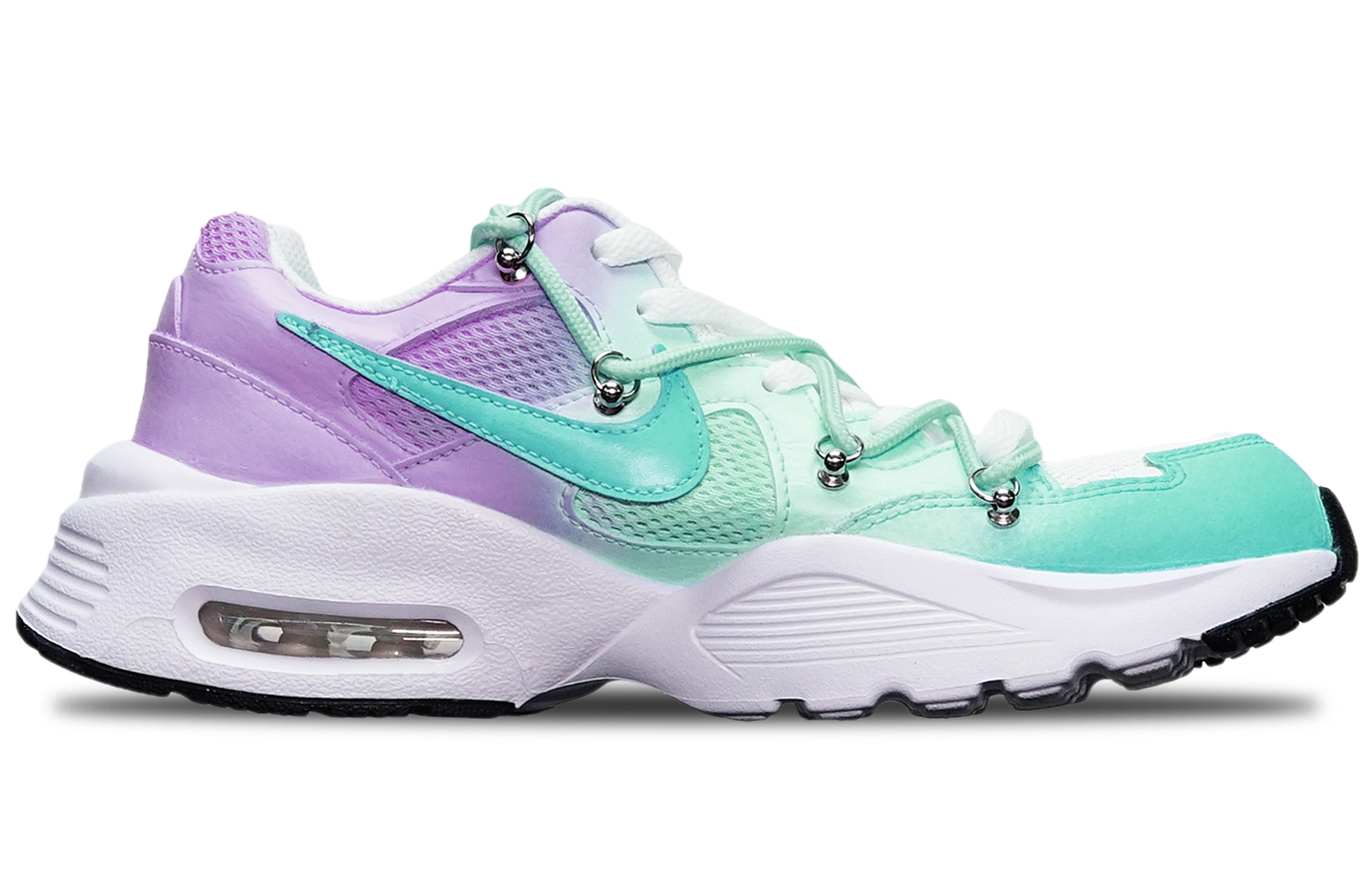 Order 【訂製球鞋】 Nike Air Max Fusion 氣墊 耐磨 馬卡龍 三色漸變 解構雙鞋帶 低筒 跑步鞋 女款 藍紫