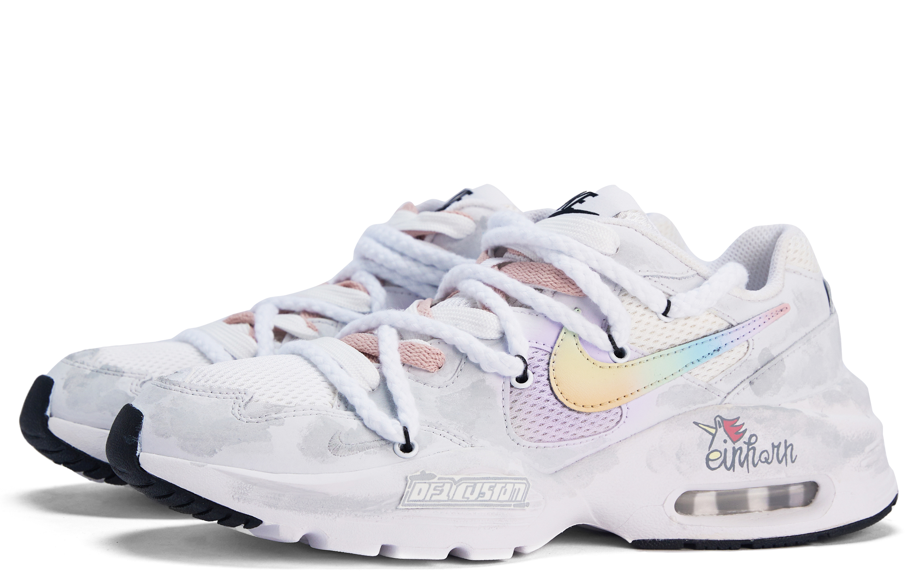 Shop (W) 나이키 에어맥스 퓨전 '무지개 별 회색 보라' (커스텀) CJ1671-100(TeamM-女款彩虹星-BOX)