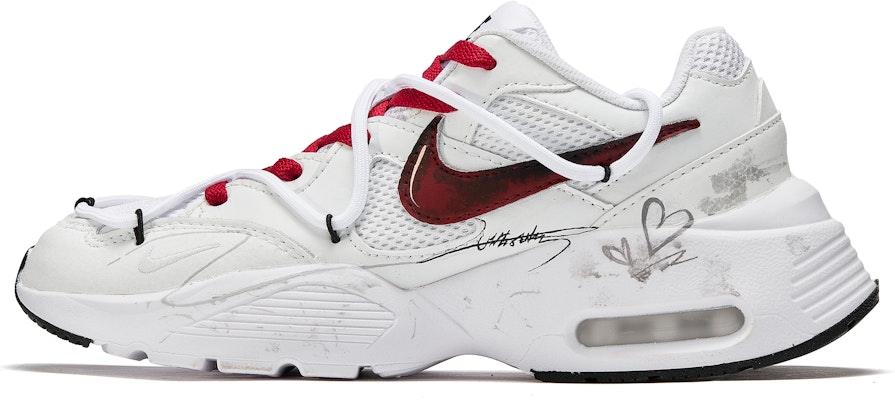 【訂製球鞋】Nike Air Max Fusion 自由熊貓 賬單 簡約 百搭 塗鴉 防滑 低筒跑步鞋 女款 紅白 Order 【訂製球鞋】Nike Air Max Fusion 自由熊貓 賬單 簡約 百搭 塗鴉 防滑 低筒跑步鞋 女款 紅白