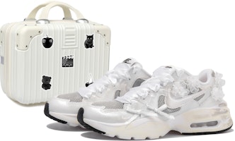 【訂製球鞋】Nike Air Max Fusion OKHR 質感銀色 絲綢蝴蝶結掛飾 蕾絲花瓣 銀鉤 低筒跑步鞋 女款 灰白銀 Buy 【訂製球鞋】Nike Air Max Fusion OKHR 質感銀色 絲綢蝴蝶結掛飾 蕾絲花瓣 銀鉤 低筒跑步鞋 女款 灰白銀