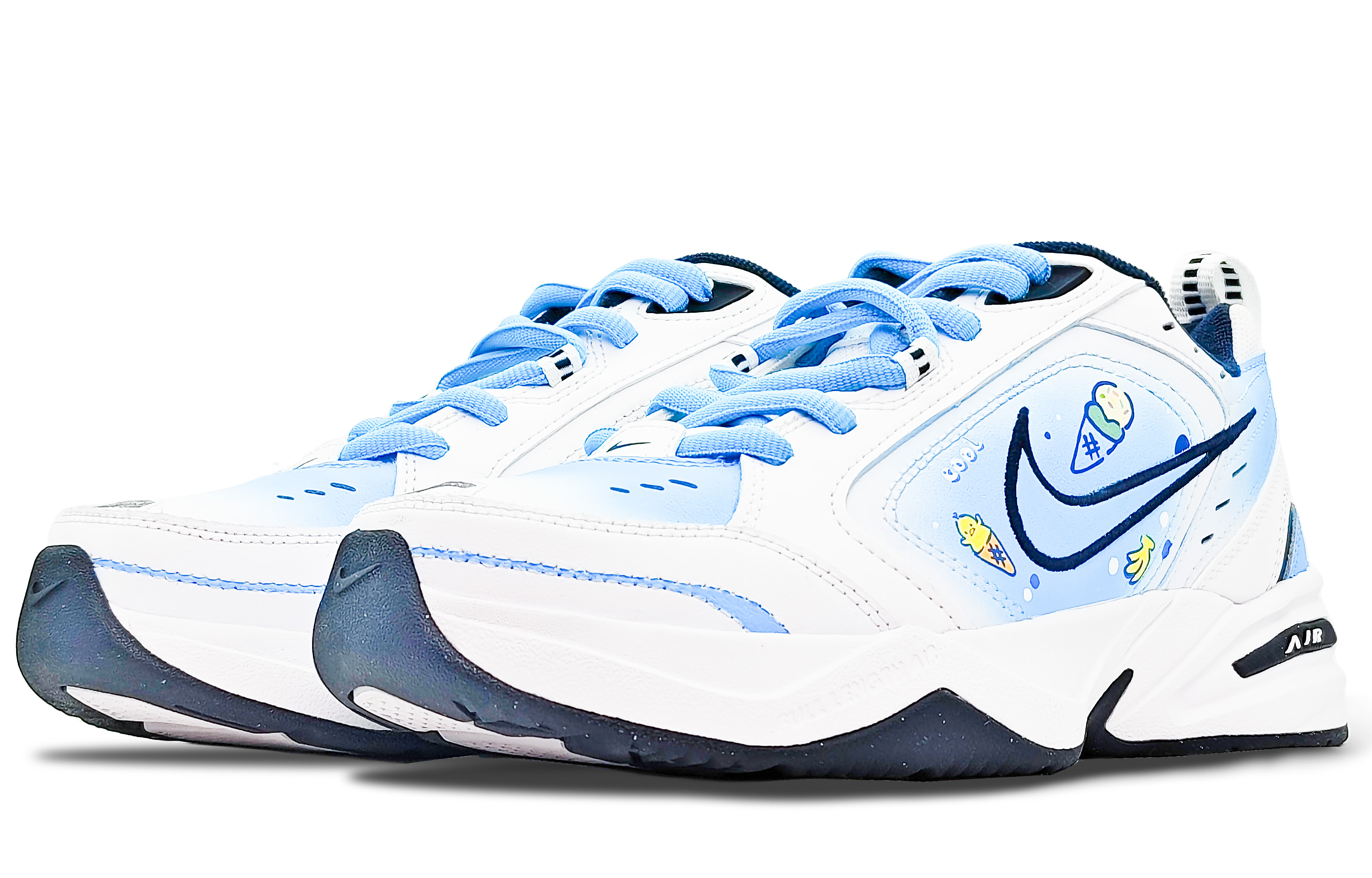 Shop (W) [カスタムシューズ]（女性）ナイキ エア モナーク 4 'アイスブルー サンデー' 415445-102(Team188-冰蓝甜筒-蓝白)