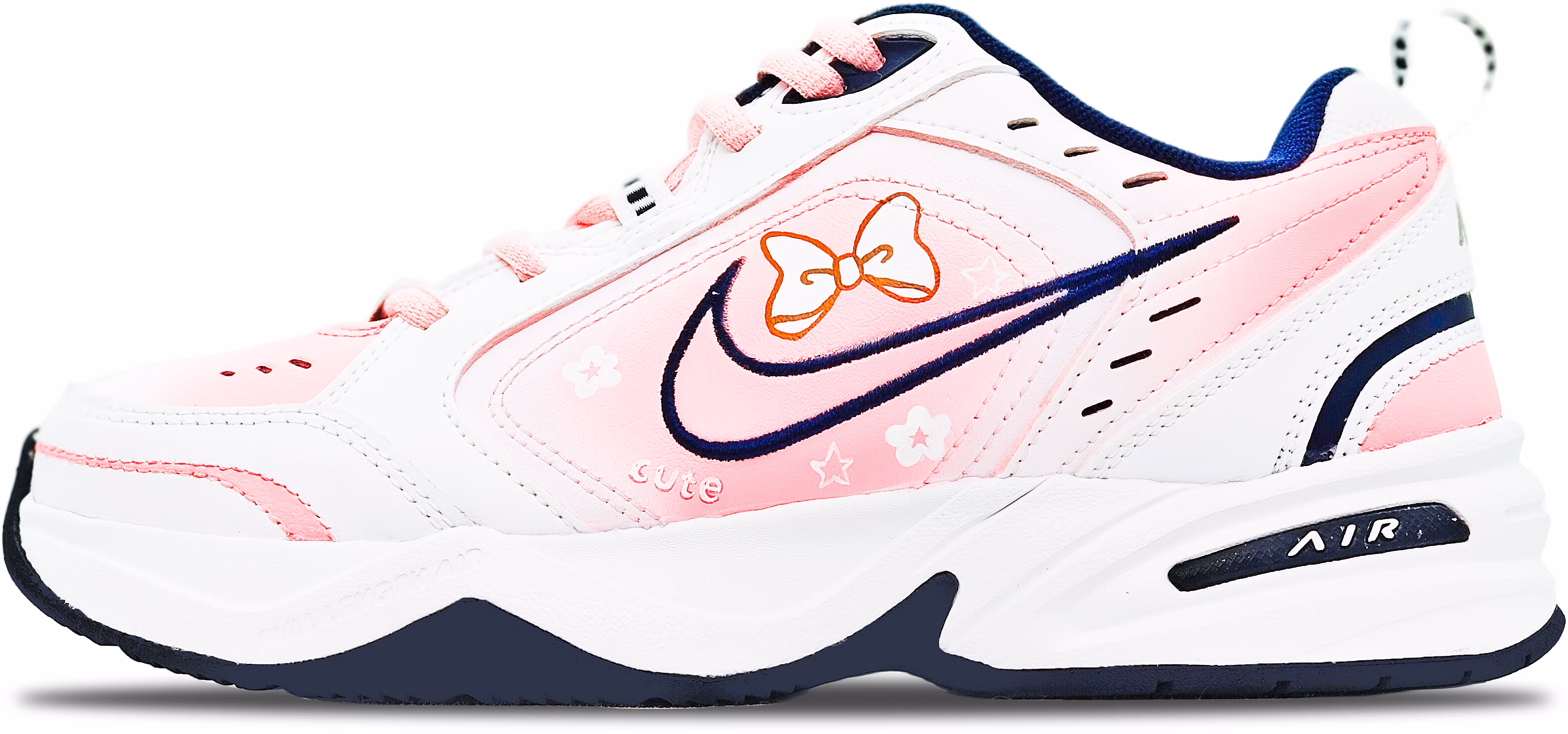 custom-shoes-women-nike-air-monarch-4-pink-bow