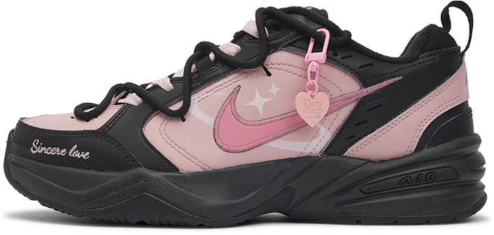 custom-shoes-women-nike-air-monarch-iv-black-pink-stardust