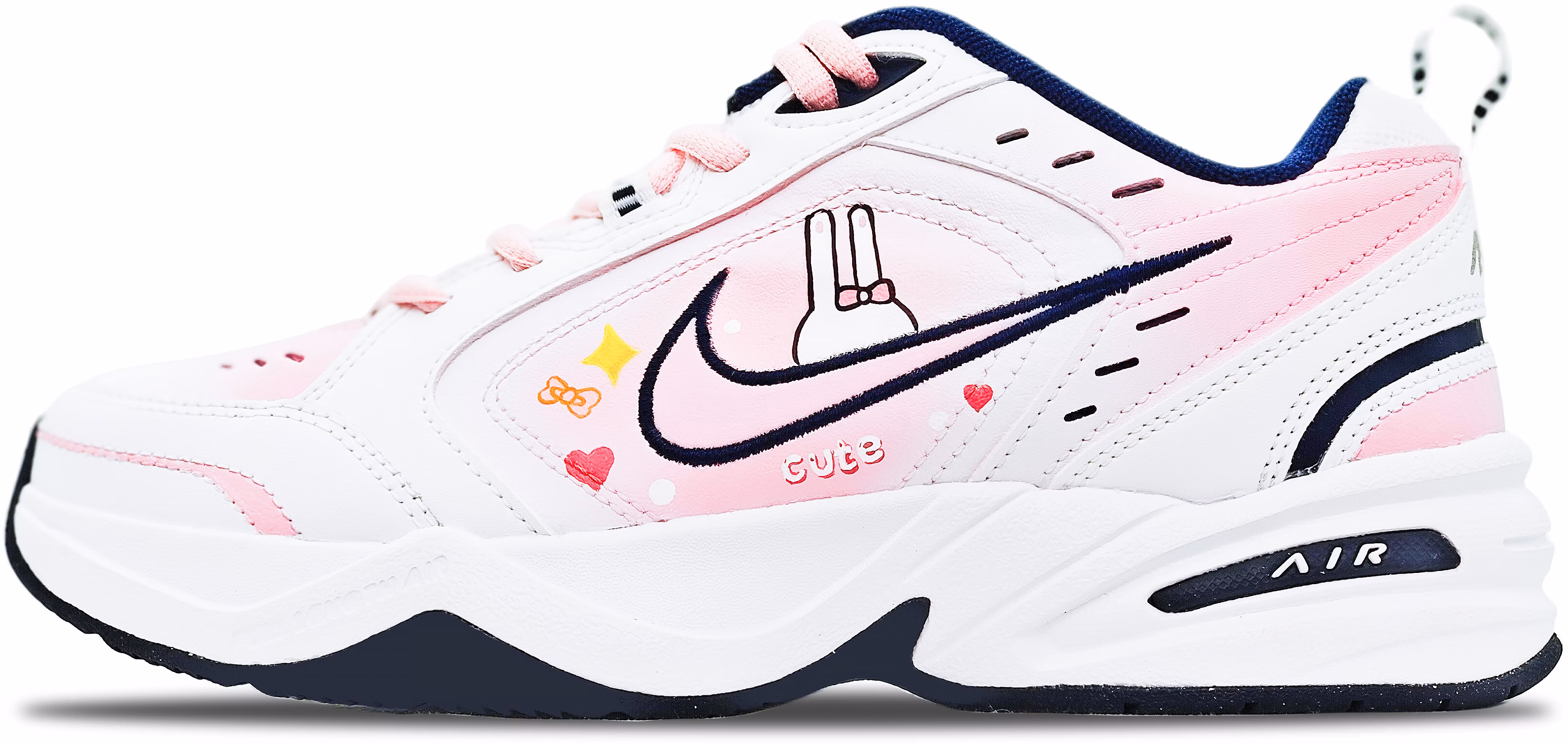 custom-shoes-women-nike-air-monarch-iv-pink-bunny