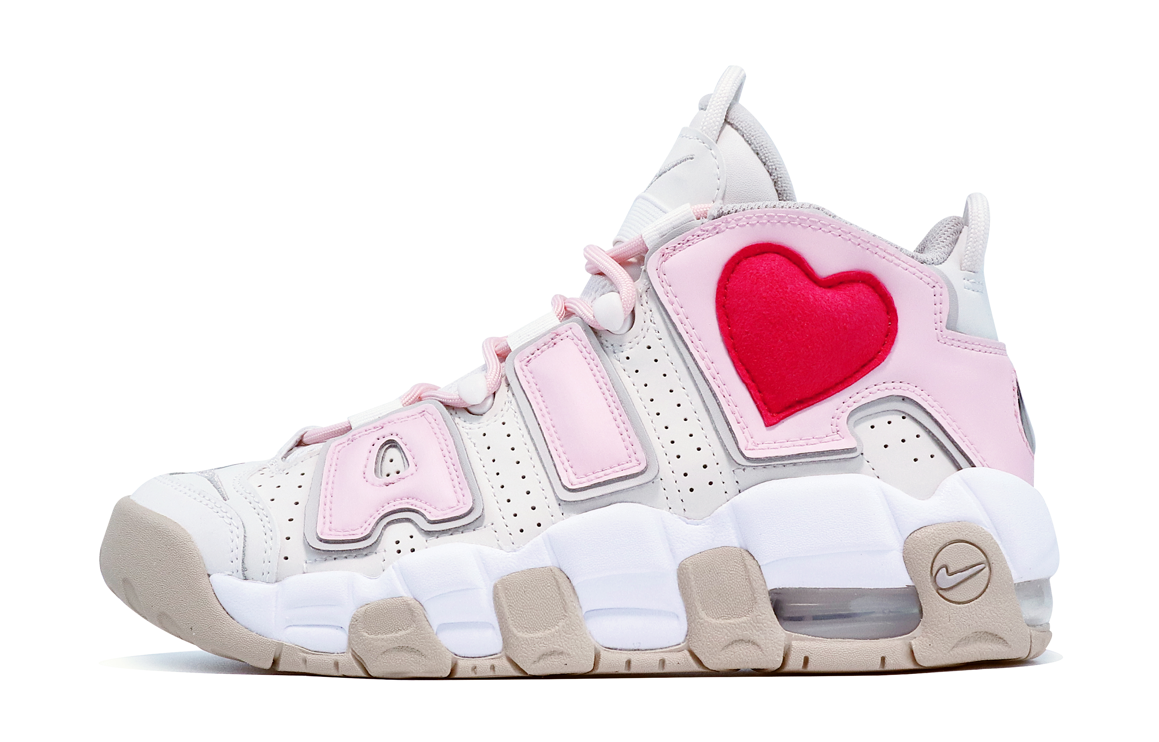 [Custom Shoes] (Women) Nike Air More Uptempo 'Macaron Cream Hearts'
