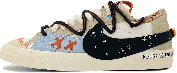 custom-shoes-women-nike-blazer-low-77-west-coast-black-white
