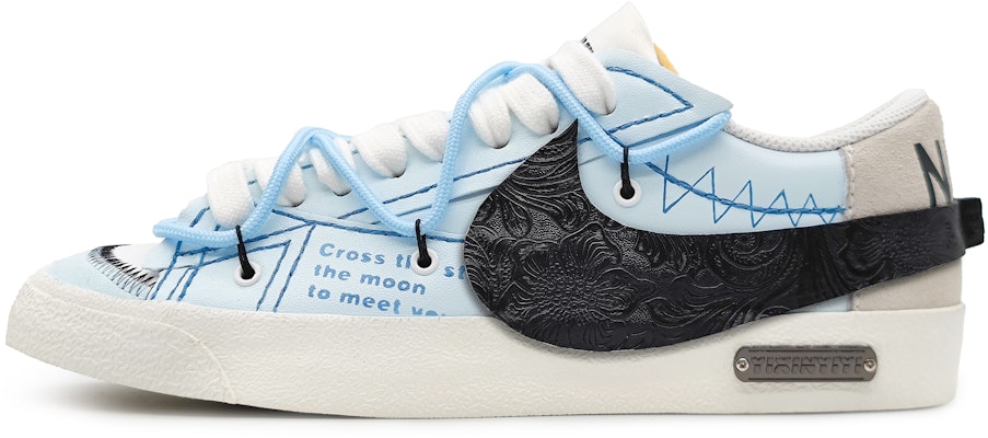 【定製球鞋】Nike Blazer Low 77 Jumbo 拼接縫線 浮雕皮貼 刻花解構 簡約色彩 低筒 板鞋 女款 藍棕 Buy 【定製球鞋】Nike Blazer Low 77 Jumbo 拼接縫線 浮雕皮貼 刻花解構 簡約色彩 低筒 板鞋 女款 藍棕