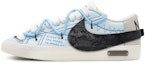 Buy 【定製球鞋】Nike Blazer Low 77 Jumbo 拼接縫線 浮雕皮貼 刻花解構 簡約色彩 低筒 板鞋 女款 藍棕
