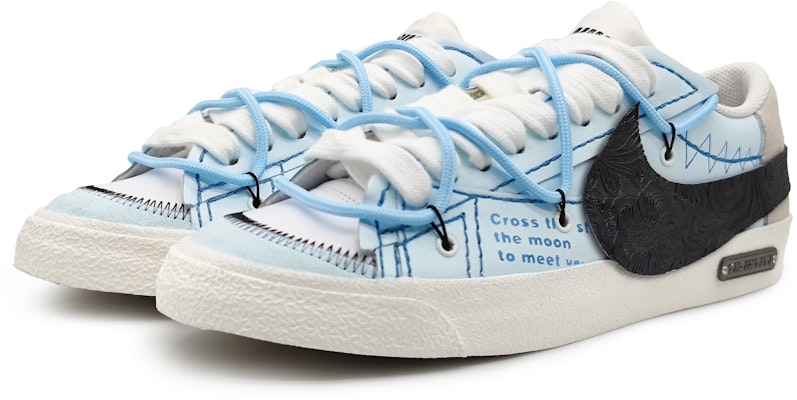 【定製球鞋】Nike Blazer Low 77 Jumbo 拼接縫線 浮雕皮貼 刻花解構 簡約色彩 低筒 板鞋 女款 藍棕 Lookbook 【定製球鞋】Nike Blazer Low 77 Jumbo 拼接縫線 浮雕皮貼 刻花解構 簡約色彩 低筒 板鞋 女款 藍棕