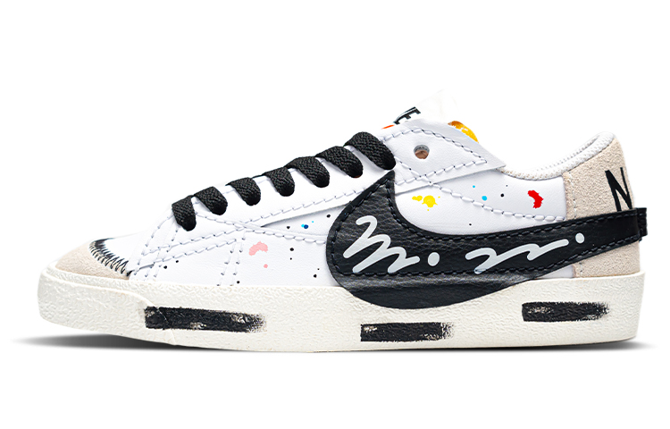 [Custom Shoes] (Women) Nike Blazer Low 77 Jumbo 'Graffiti Black White Grey'