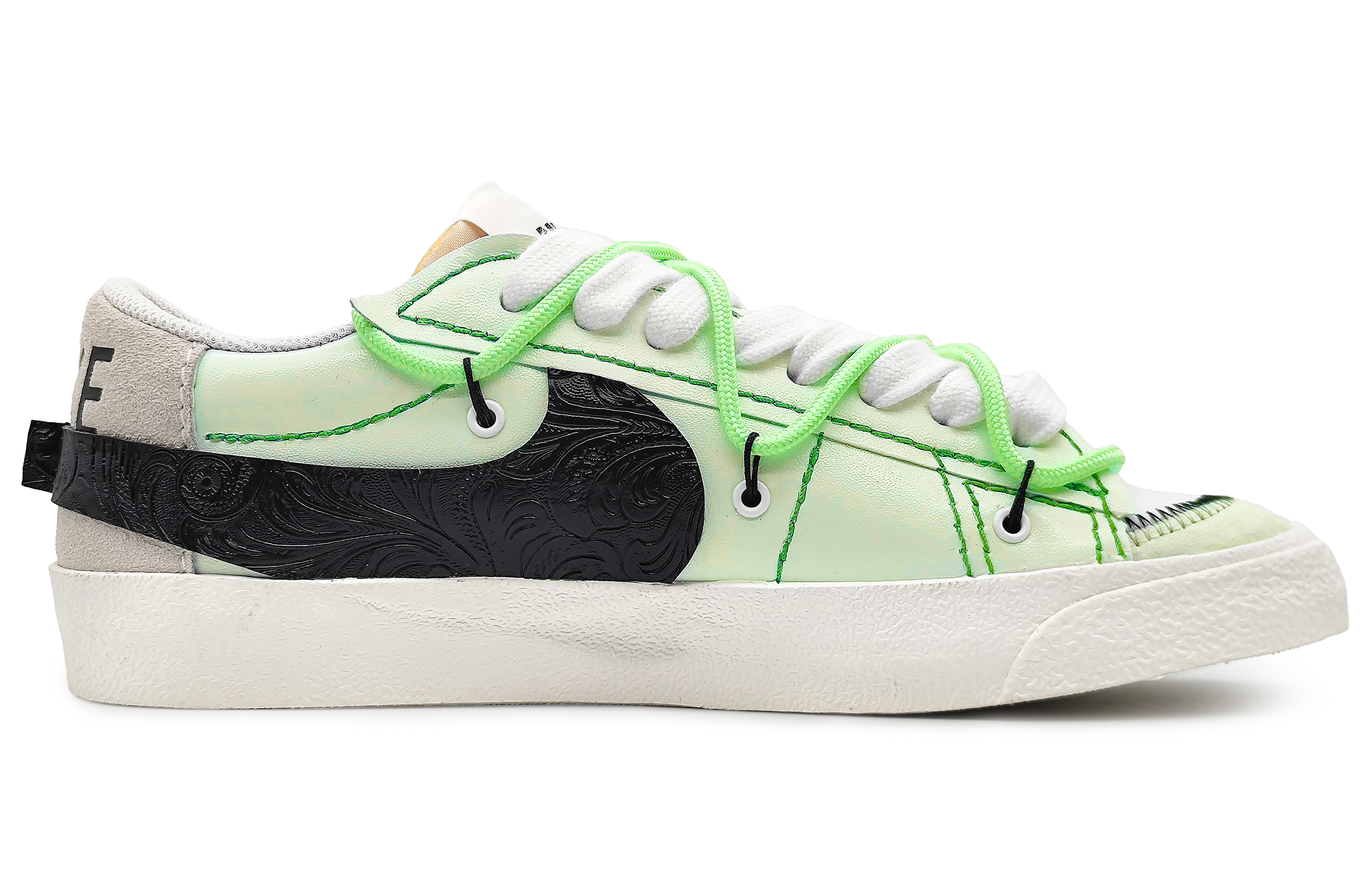 Order (W) Zapatillas Nike Blazer Low 77 Jumbo 'Parche Verde-Marrón' DQ1470-101(Team16-女款拼接缝线绿)