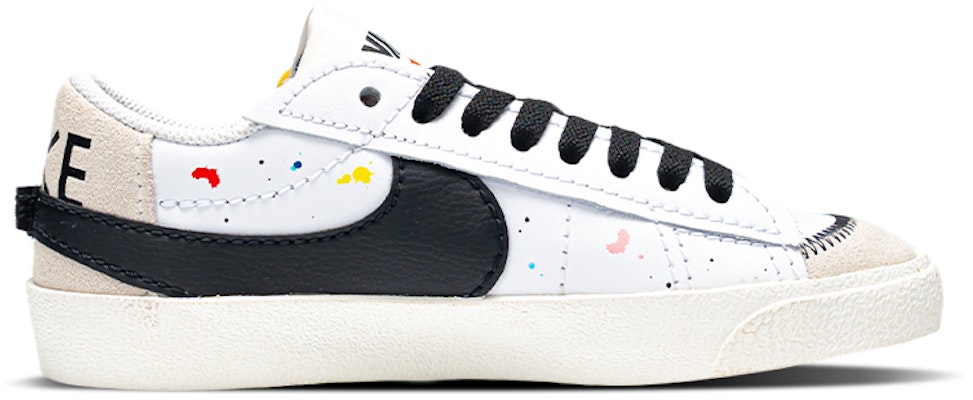 【定製球鞋】 Nike Blazer Low 77 Jumbo 塗鴉潑墨 復古休閒 低筒 板鞋 女款 黑白灰 Order 【定製球鞋】 Nike Blazer Low 77 Jumbo 塗鴉潑墨 復古休閒 低筒 板鞋 女款 黑白灰