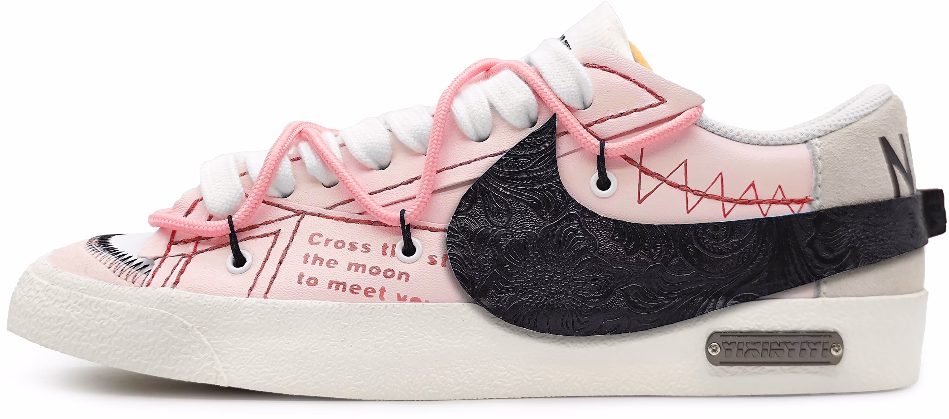 custom-shoes-women-nike-blazer-low-77-jumbo-pink-black