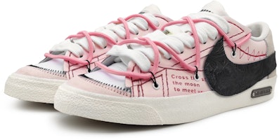 (W) 【定制鞋款】耐克 Blazer Low 77 Jumbo '粉黑' DQ1470-101(Team16-女款拼接缝线粉) Lookbook (W) 【定制鞋款】耐克 Blazer Low 77 Jumbo '粉黑' DQ1470-101(Team16-女款拼接缝线粉)