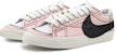 (W) 나이키 블레이저 로우 77 점보 '핑크 브라운 패치워크' (Custom Shoes) DQ1470-101(Team16-女款极简拼接粉)