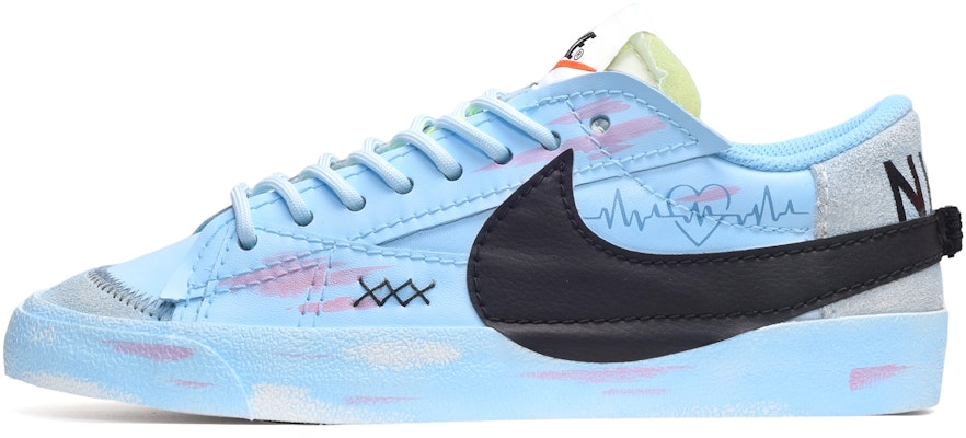 【定制球鞋】Nike Blazer Low 77 Jumbo 情人節 卡斯製造 愛心心電圖 低幫 板鞋 女款 黑藍 Buy 【定制球鞋】Nike Blazer Low 77 Jumbo 情人節 卡斯製造 愛心心電圖 低幫 板鞋 女款 黑藍