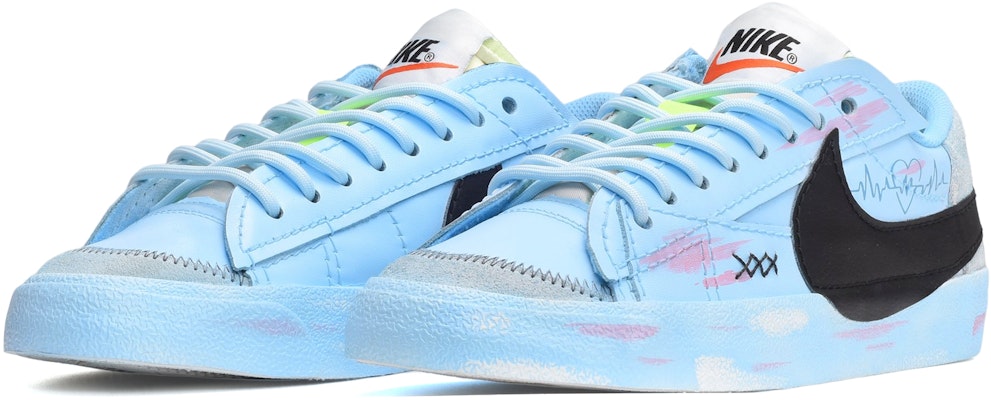 【定制球鞋】Nike Blazer Low 77 Jumbo 情人節 卡斯製造 愛心心電圖 低幫 板鞋 女款 黑藍 Lookbook 【定制球鞋】Nike Blazer Low 77 Jumbo 情人節 卡斯製造 愛心心電圖 低幫 板鞋 女款 黑藍
