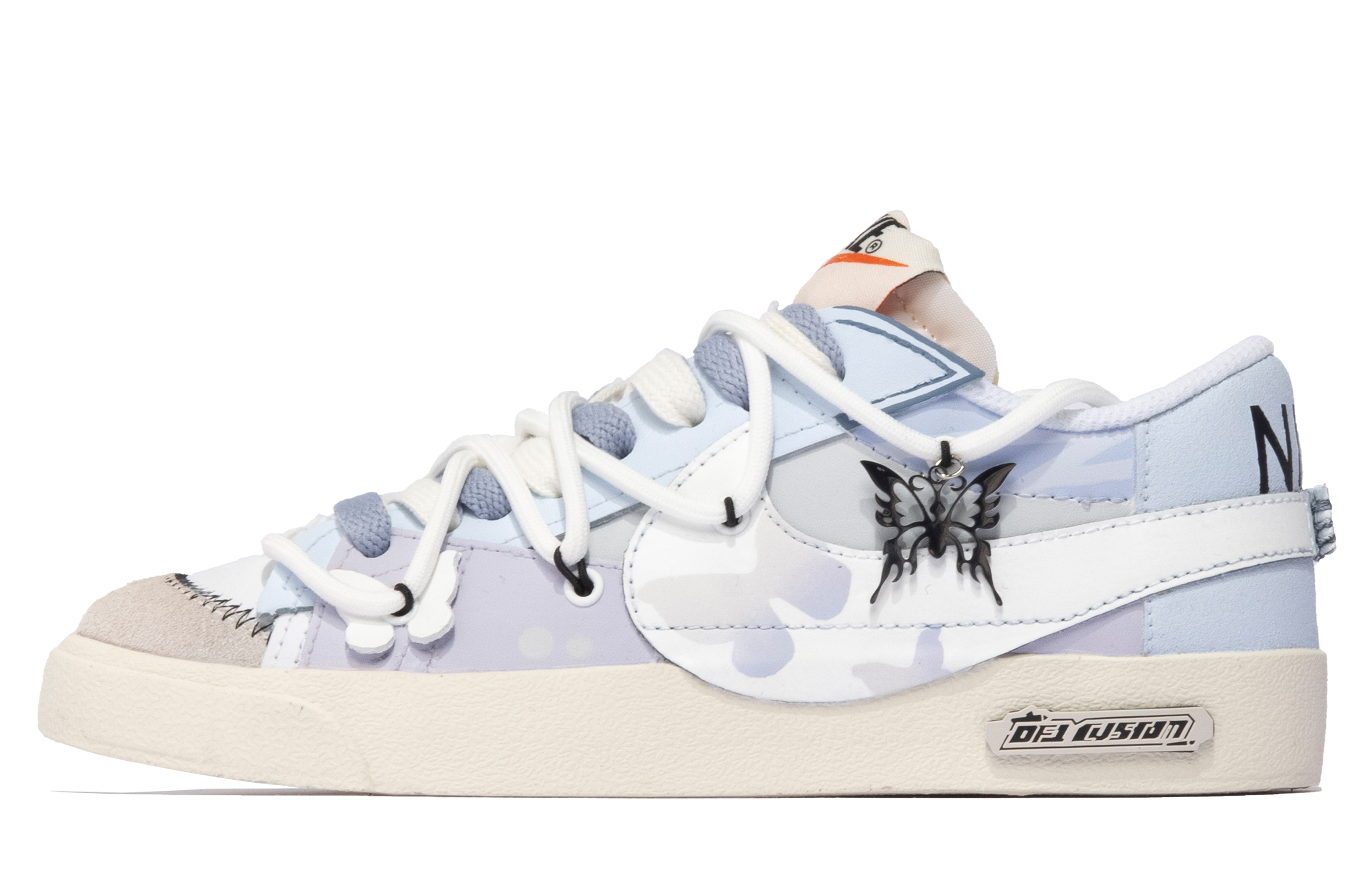 Buy 【訂製球鞋】Nike Blazer Low '77 Jumbo 特殊鞋盒 破繭 蝴蝶 簡約 低筒 板鞋 女款 米白藍紫