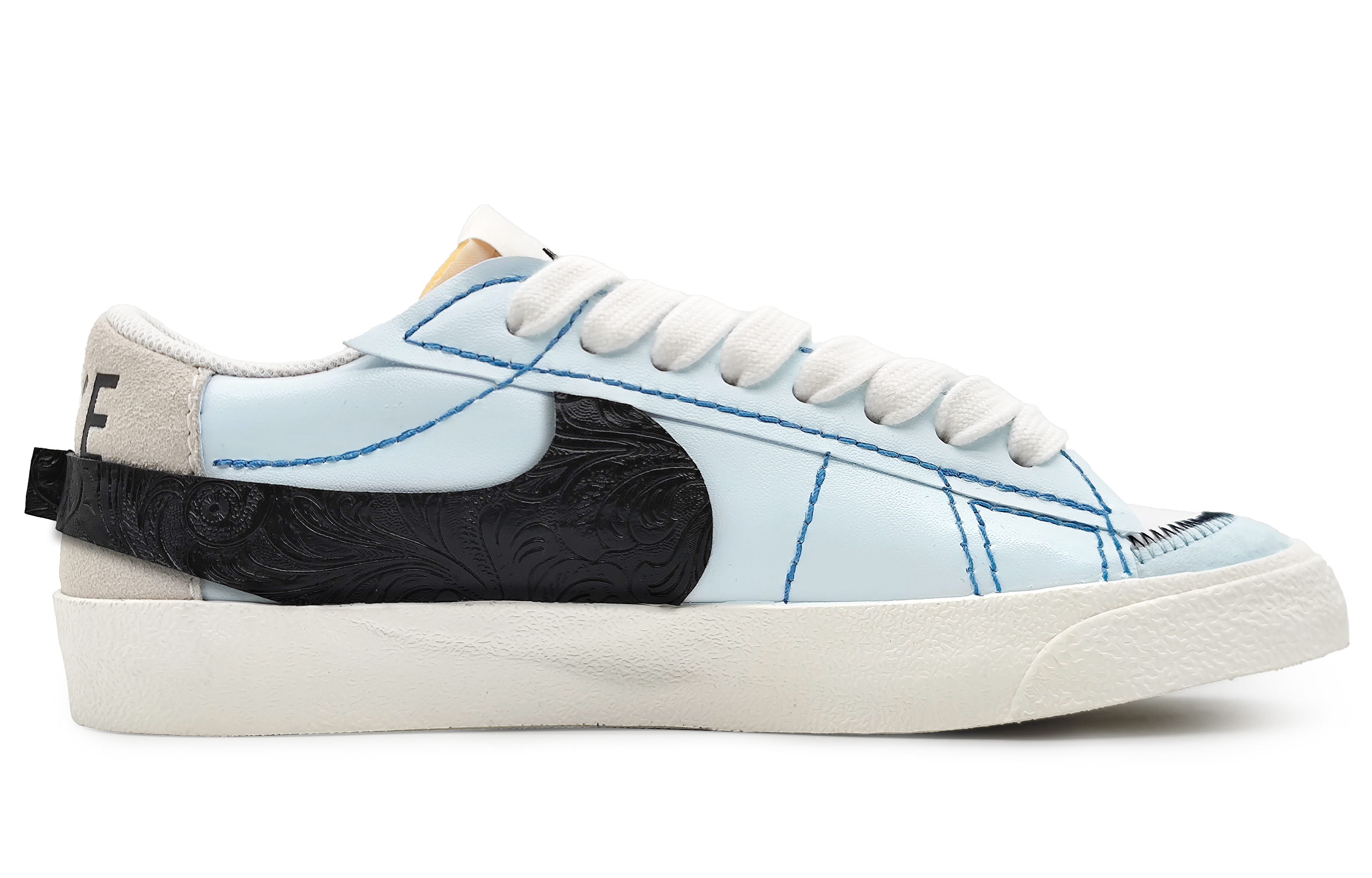 Order (W) [Sepatu Kustom] Nike Blazer Low '77 Jumbo 'Biru Coklat' DQ1470-101(Team16-女款极简拼接蓝)