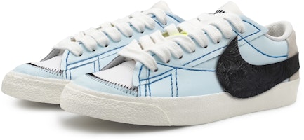 【客製球鞋】Nike Blazer Low 77 Jumbo 極簡拼接 雕花皮勾 浮雕 皮貼 低筒 板鞋 女款 藍棕 Lookbook 【客製球鞋】Nike Blazer Low 77 Jumbo 極簡拼接 雕花皮勾 浮雕 皮貼 低筒 板鞋 女款 藍棕