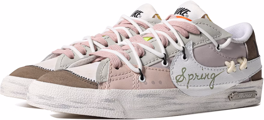 (W) 나이키 블레이저 로우 77 점보 '회갈색 흰'(커스텀) DQ1470-101(TeamM-女款春日序S-BOX) Lookbook (W) 나이키 블레이저 로우 77 점보 '회갈색 흰'(커스텀) DQ1470-101(TeamM-女款春日序S-BOX)