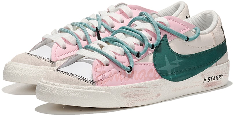 (W) 나이키 블레이저 로우 77 점보 '파스텔 핑크-그린' (커스텀) DQ1470-101(Team62-许愿) Lookbook (W) 나이키 블레이저 로우 77 점보 '파스텔 핑크-그린' (커스텀) DQ1470-101(Team62-许愿)