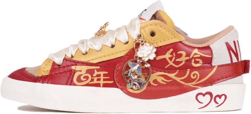 (W) Zapatillas Nike Blazer Low '77 Jumbo Personalizadas 'Boda Rojo Oro' DQ1470-105-486412 Buy (W) Zapatillas Nike Blazer Low '77 Jumbo Personalizadas 'Boda Rojo Oro' DQ1470-105-486412