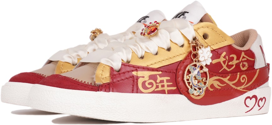 (W) 나이키 블레이저 로우 '레드 골드 웨딩' 커스텀 (Nike Blazer Low '레드 골드 웨딩' 커스텀) DQ1470-105-486412 Lookbook (W) 나이키 블레이저 로우 '레드 골드 웨딩' 커스텀 (Nike Blazer Low '레드 골드 웨딩' 커스텀) DQ1470-105-486412