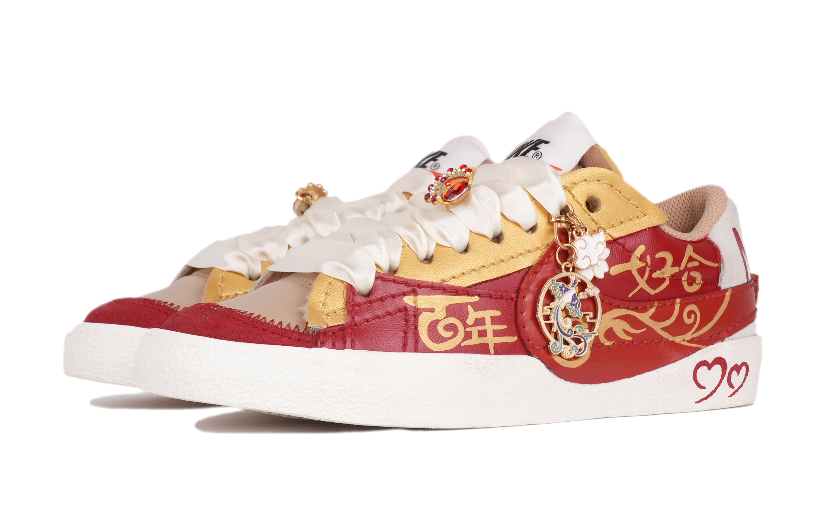 Shop (W) [Kasut Custom] Nike Blazer Low 'Bai Nian Hao He' DQ1470-105-486417