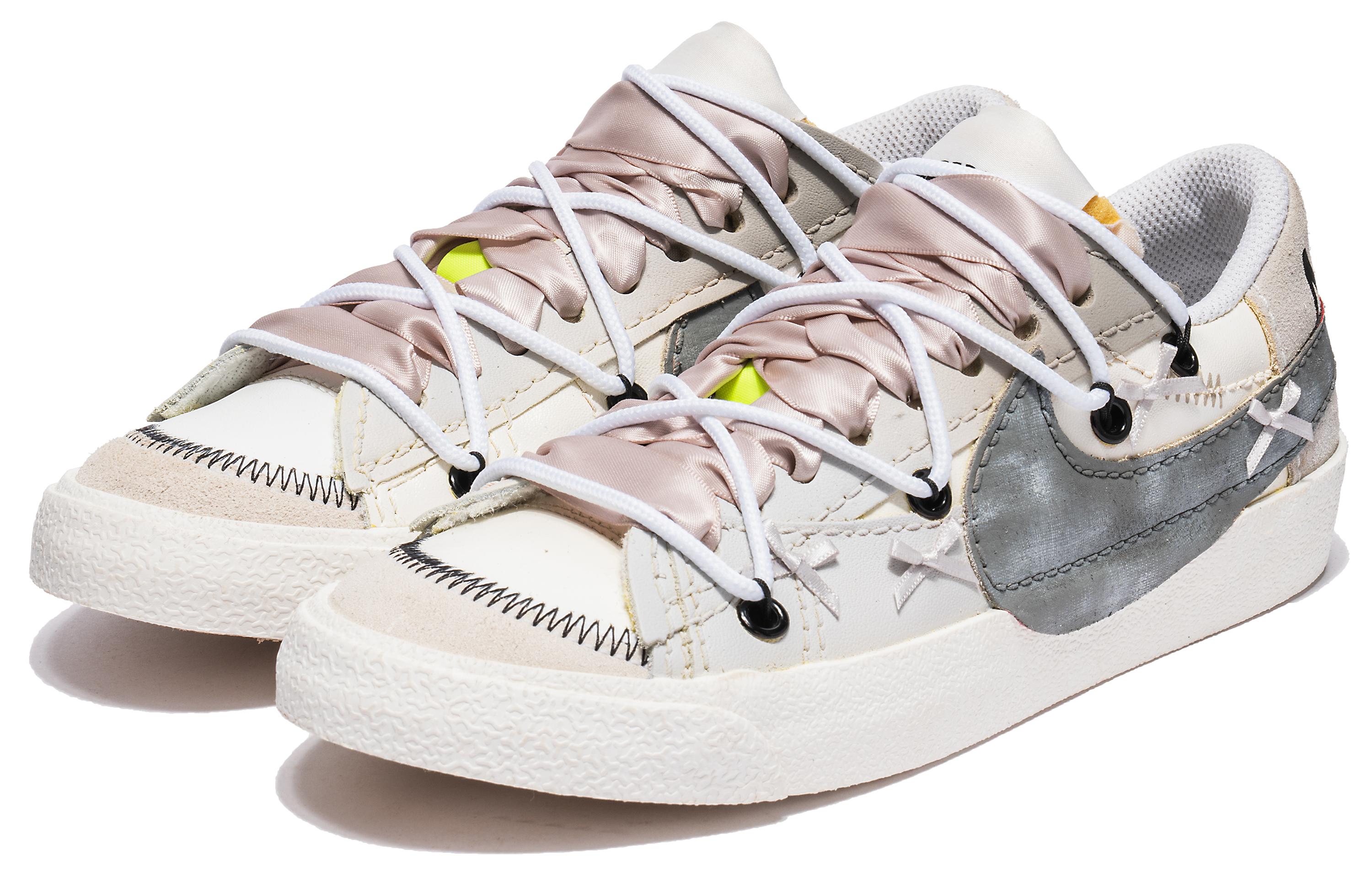 Shop (W) [カスタムシューズ] (女性用) ナイキ ブレイザー ロー 'バレエグレー' DQ1470-101(TeamB-女款格蕾系蝴蝶结)