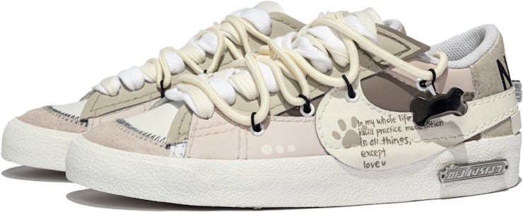 【定制球鞋】 Nike Blazer Low 特殊鞋盒 布丁奶芙 骨頭 爪印 簡約 低幫 板鞋 女款 米白棕粉 Lookbook 【定制球鞋】 Nike Blazer Low 特殊鞋盒 布丁奶芙 骨頭 爪印 簡約 低幫 板鞋 女款 米白棕粉