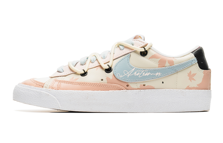 Buy (W) [Sepatu Custom] Nike Blazer Low 'Grafiti Daun Maple Pink Biru' DC4769-102(Team22-涂鸦枫叶蓝粉A-BOX)