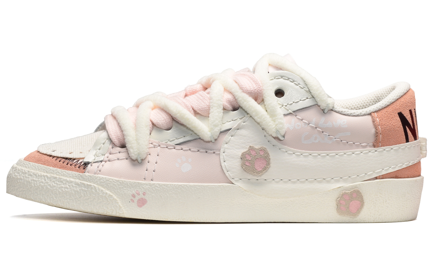 Buy (W) [Kasut Custom] Nike Blazer Low 'Pink Lemonade Tapak Kucing' DQ1470-601(TeamE-女款猫咪肉垫黑白粉)