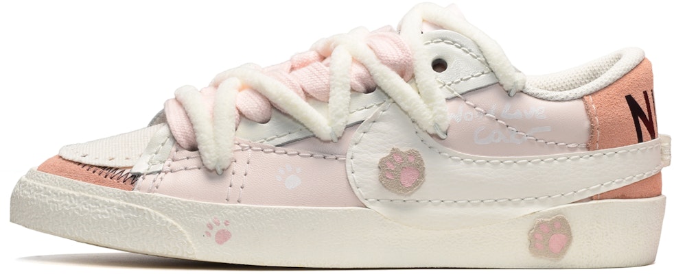 【定制球鞋】Nike Blazer Low Jumbo 粉紅柠檬冰 貓咪肉墊 低幫 板鞋 女款 黑白粉 Buy 【定制球鞋】Nike Blazer Low Jumbo 粉紅柠檬冰 貓咪肉墊 低幫 板鞋 女款 黑白粉