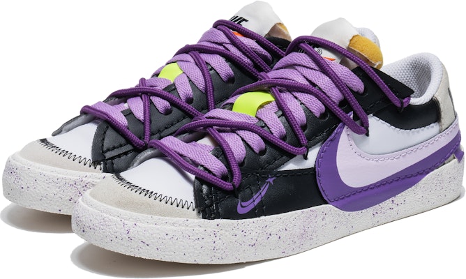【訂製球鞋】Nike Blazer Low 紫金三勾 夏日主題 潑墨 低筒 板鞋 女款 黑白紫 Order 【訂製球鞋】Nike Blazer Low 紫金三勾 夏日主題 潑墨 低筒 板鞋 女款 黑白紫